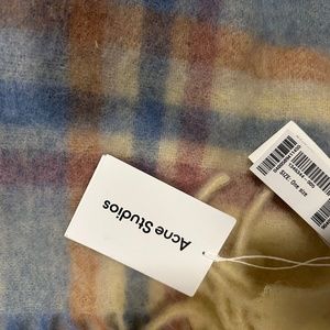 ACNE STUDIO - Logo-Appliquéd Checked Knitted Blanket
